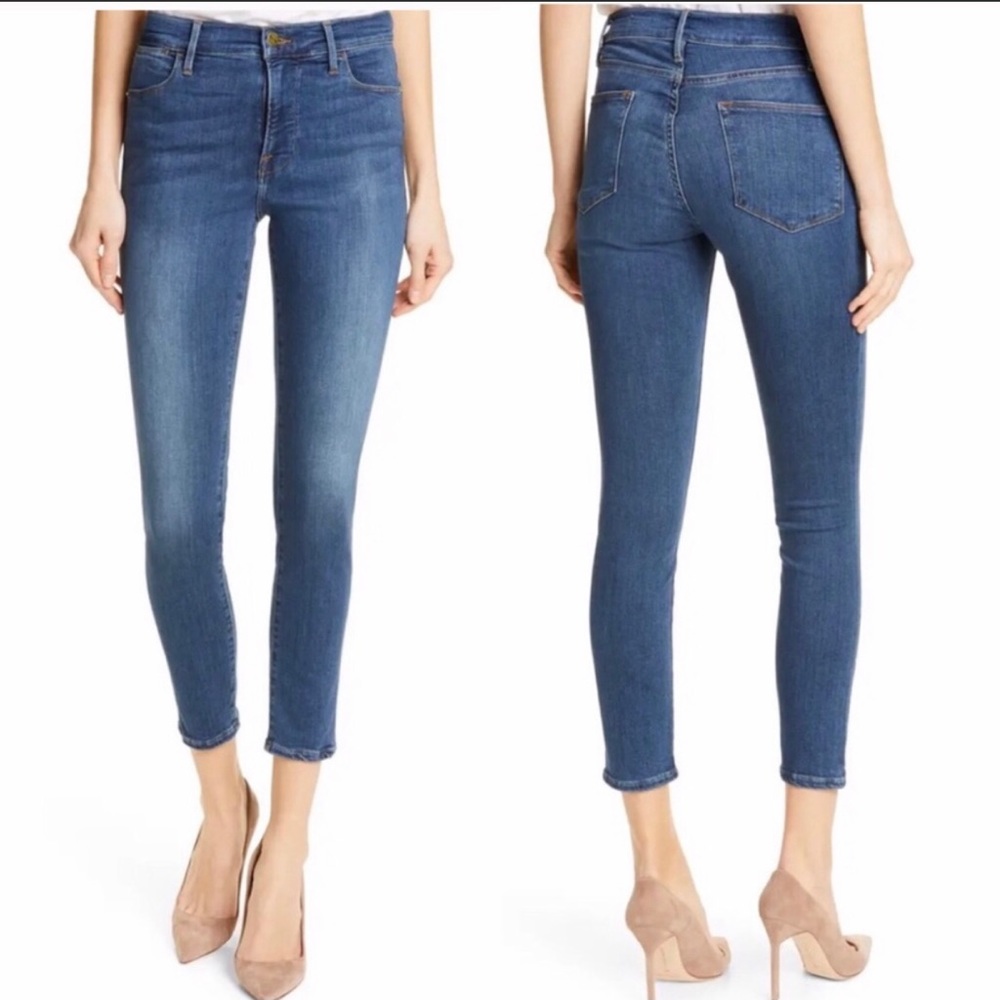 Frame Le High Skinny Crop Denim Jeans Size 26